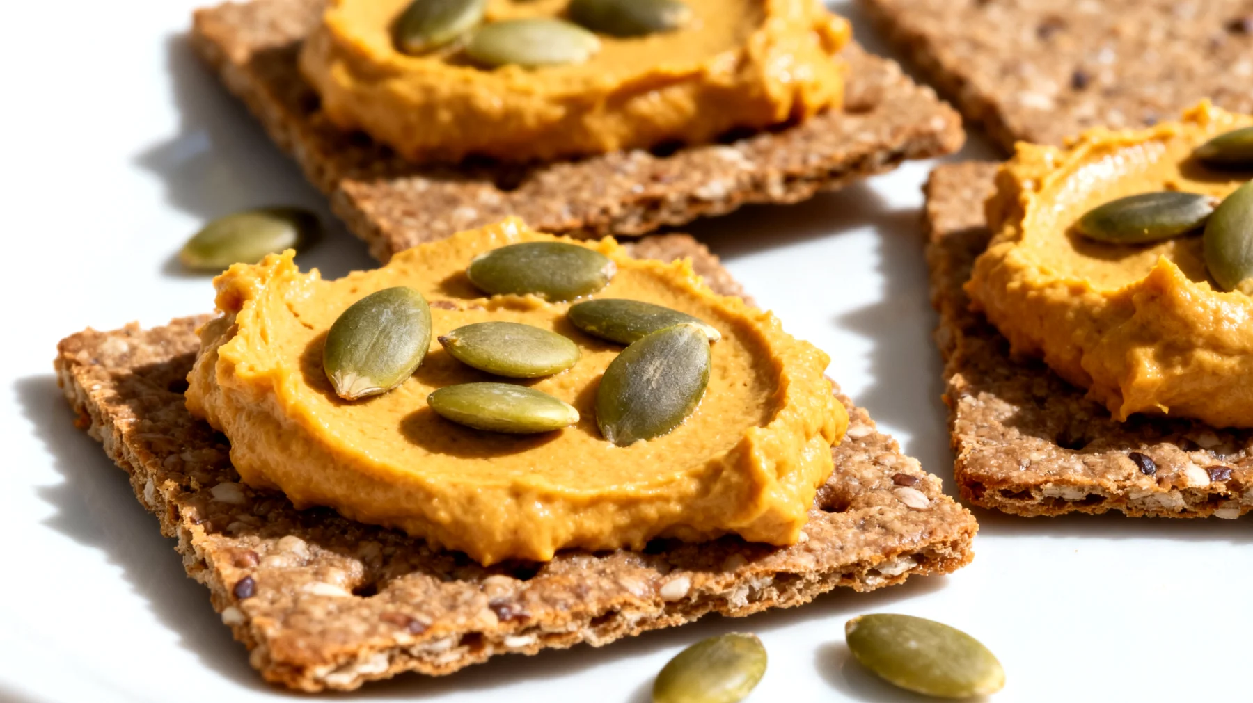 Crackers di grano saraceno con crema di semi di zucca"