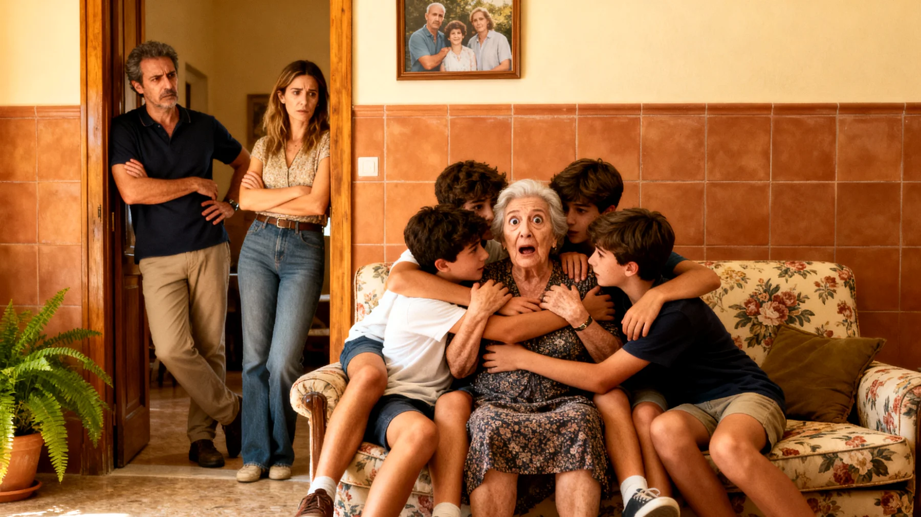 La nonna si trova a gestire nipoti adolescenti che manifestano un attaccamento eccessivo e una dipendenza emotiva nei suoi confronti, faticando a sviluppare autonomia e relazioni con i coetanei, creando tensioni con i genitori e limitando la vita personale della nonna stessa"