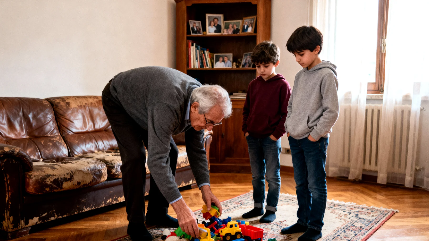 I nonni faticano a coinvolgere i nipoti bambini nelle attività quotidiane (riordinare giochi, apparecchiare, vestirsi da soli) perché i piccoli si distraggono facilmente, oppongono resistenza o pretendono che sia tutto fatto per loro, creando frustrazione e senso di impotenza negli anziani che vorrebbero educarli alla responsabilità."