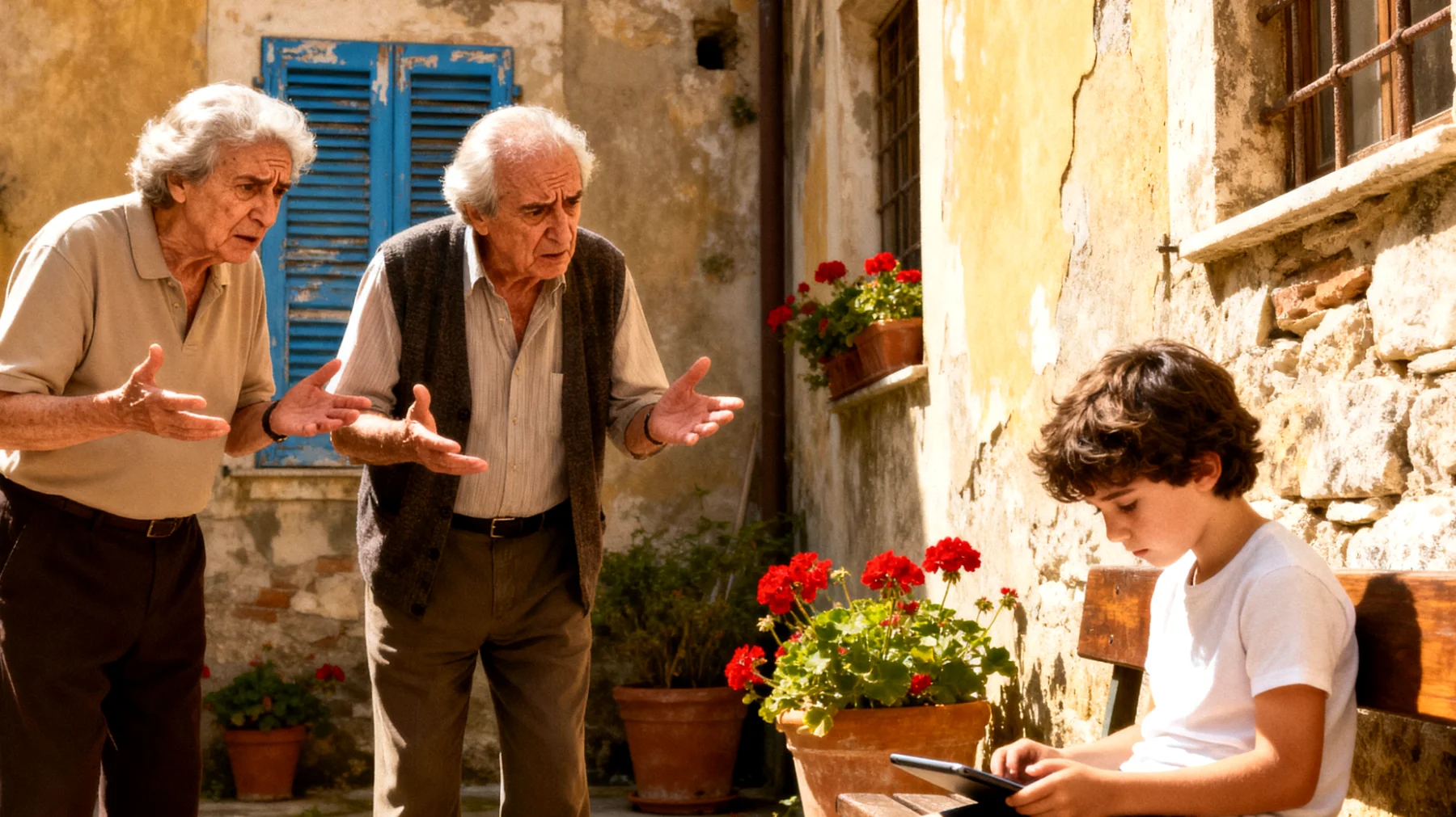 I nonni faticano a comprendere e gestire il mondo dei bambini di oggi, sentendosi inadeguati di fronte a nuove abitudini, linguaggi e strumenti tecnologici che i nipoti usano quotidianamente, creando incomprensioni e distanza nel rapporto."